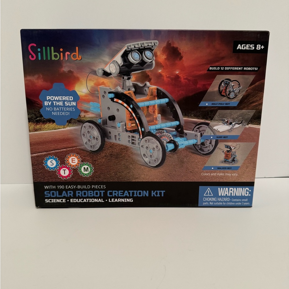 Sillbird STEM 12-in-1 Education Solar Robot Toy - 190 Piece New In Open Box